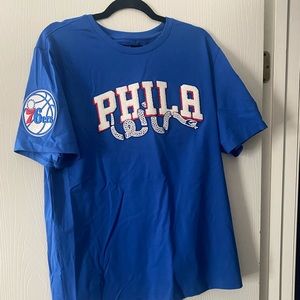 76ers Pro Standard premium tshirt. New, never worn. Premium patches
